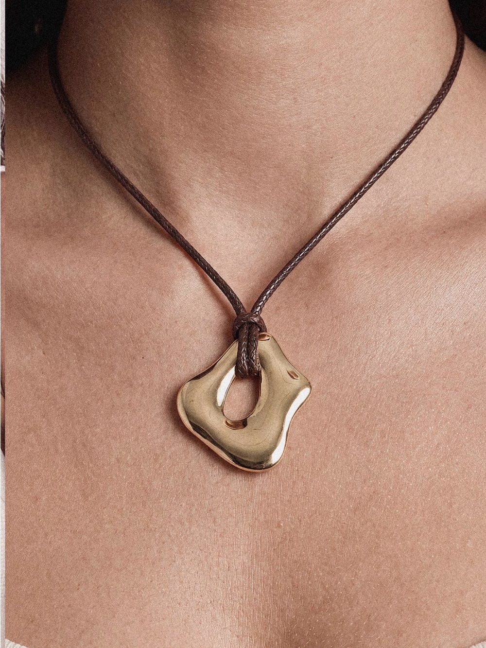 Ettika Molten Pendant Cord necklace